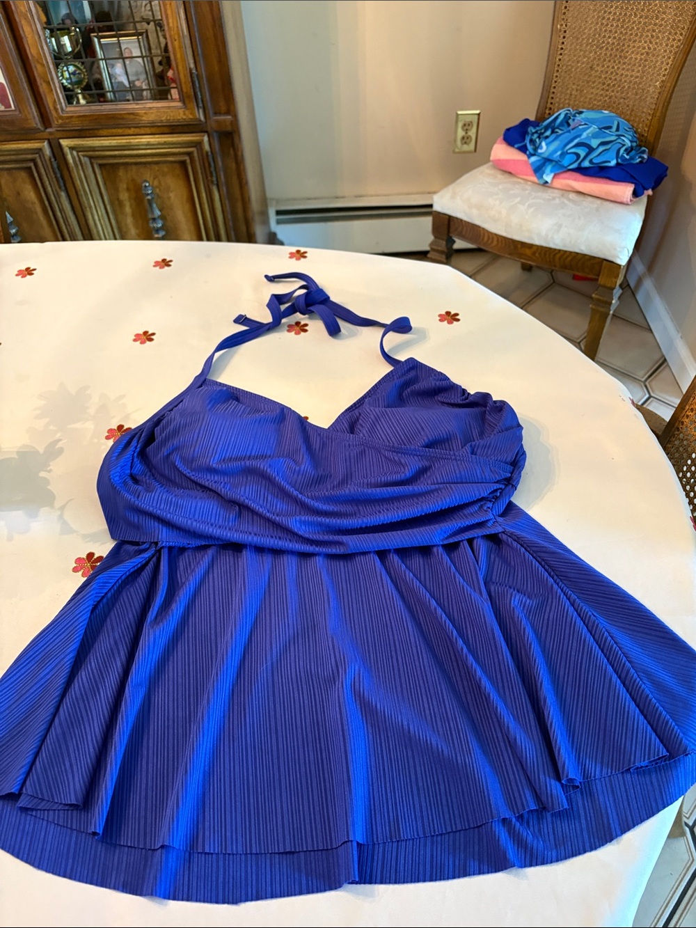 Royal Blue  Halter Tankini top 3xl